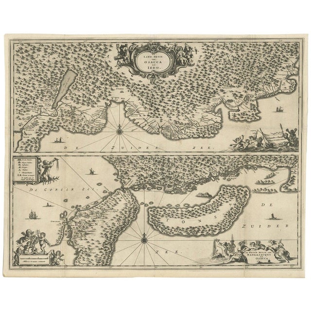 Map of Japanese Coast from Osaka to Tokyo with the Kyushu and Shikoku Islands, 1669 For Sale