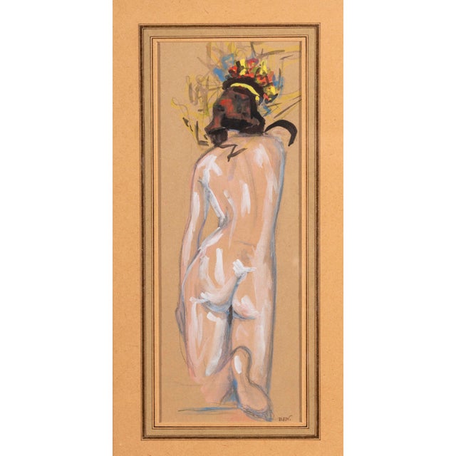 Ben, Modernist Back Nude Study, Gouache on Paper For Sale - Image 13 of 13