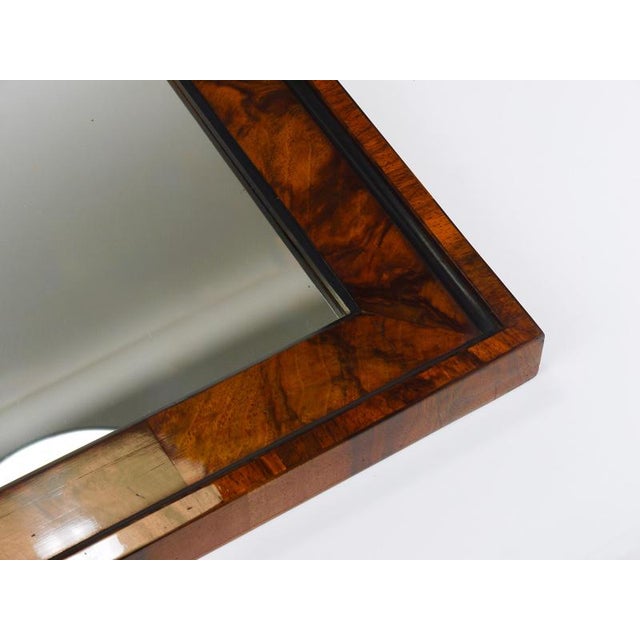 Black Antique Biedermeier Square Walnut Wall Mirror, Vienna, 1850s For Sale - Image 8 of 18