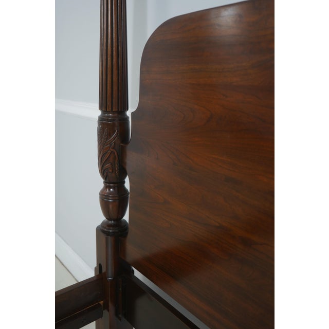 Harden Cherry Queen Size Rice Carved Poster Bed For Sale - Image 13 of 16
