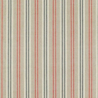 Schumacher Loire Jute Stripe Fabric in Noir For Sale