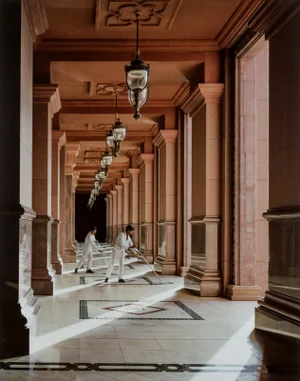 2013 Andrew Moore, "Sweepers, Emirates Palace, Abu Dhabi, 2009" Framed, Digital C-Print, Edition 1 of 5