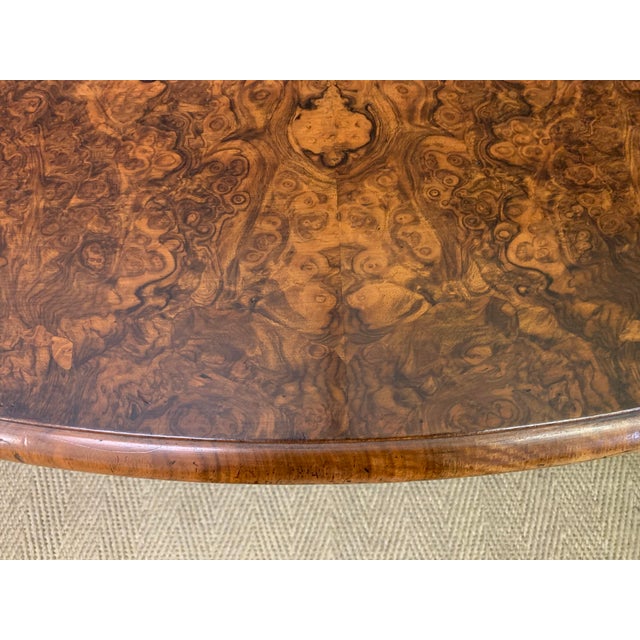 Large Victorian Burr Walnut Coffee Table, 1875 For Sale - Image 6 of 11