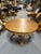 1950s Restored Round Rattan & Mahogany Dining Table W/ Leaf For Sale - Image 9 of 12