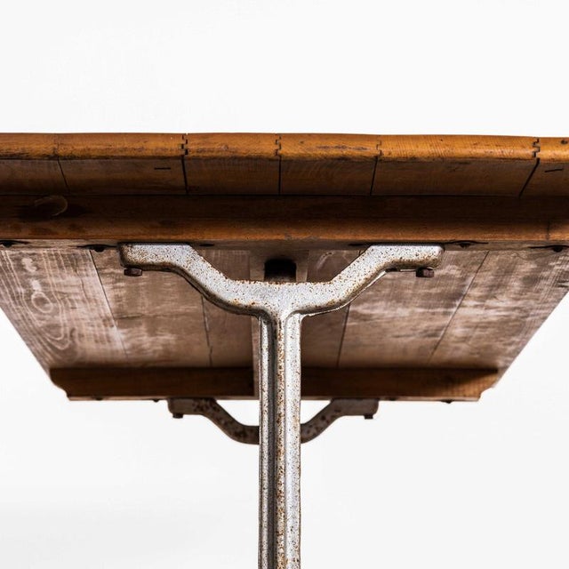 French Cast Base Café Dining Table from Fischel, 1930s For Sale - Image 4 of 8