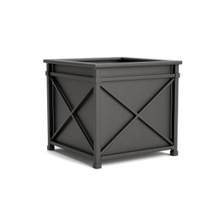 Brown Jordan Venetian 22" Square Planter, Textured Pewter frame For Sale