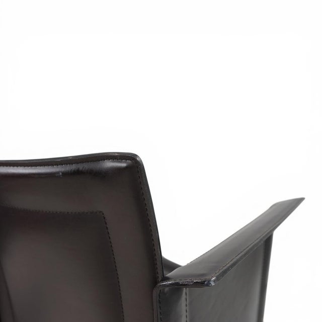 Solaria Chairs in Black Leather by Tito Agnoli for Arrben, 1970s, Set of 2 For Sale - Image 16 of 18