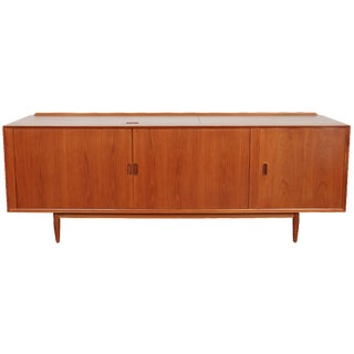 Teak Mid-Century Bar Cabinet Credenza For Sale