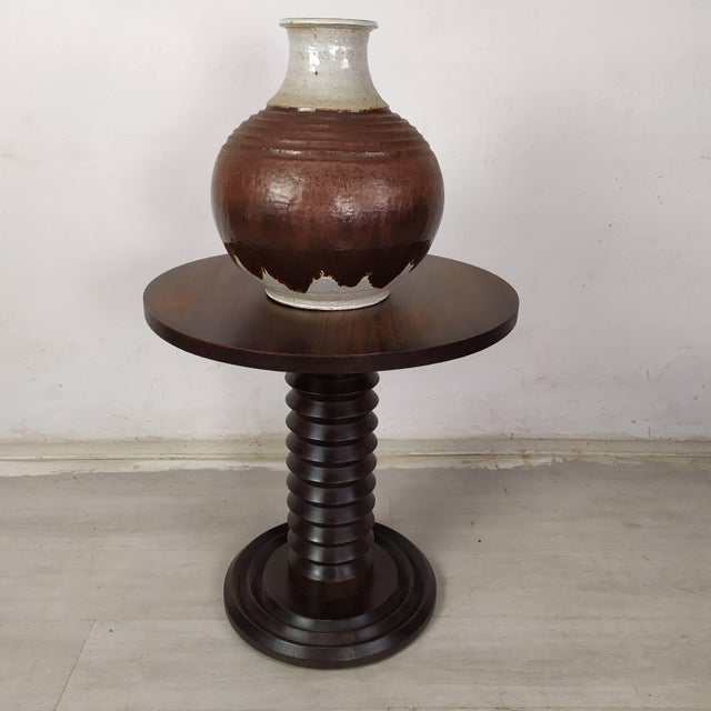 Brutalist Pedestal Table by Charles Dudouyt, 1940s For Sale - Image 9 of 16