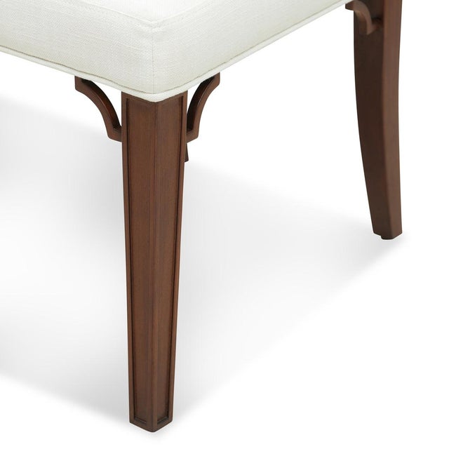 Bunny Williams Home Bunny Williams Home Sienna Dining Chair in Mahogany with Cream Linen Upholstery For Sale - Image 4 of 8