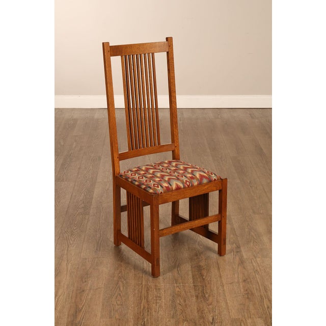 1990s Stickley Mission Collection Set Of Six Oak High Back Spindle Dining Chairs For Sale - Image 5 of 18