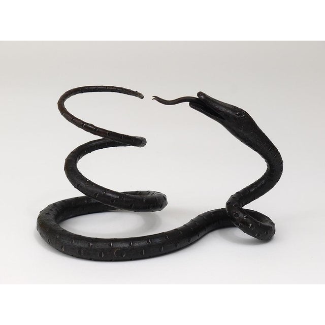 Austrian Snake Sculpture in Hand Forged Iron in the style of Edgar Brandt, 1920s For Sale - Image 14 of 18