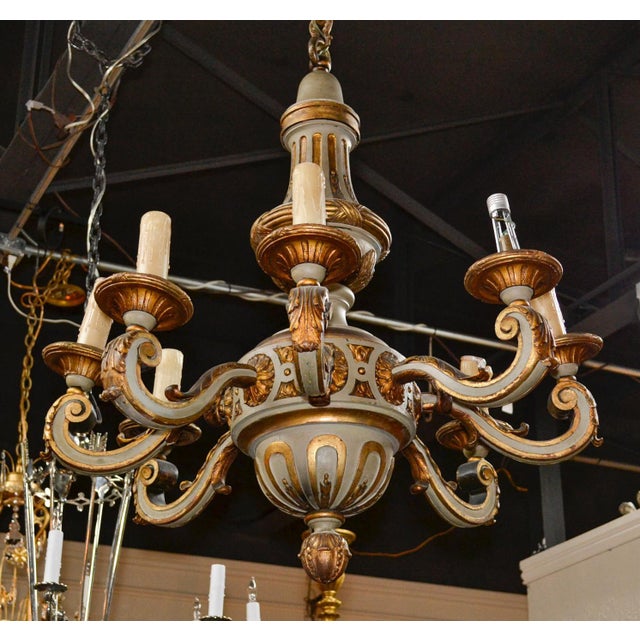 Wood 19th Century Continental Parcel-Gilt Chandelier For Sale - Image 7 of 8