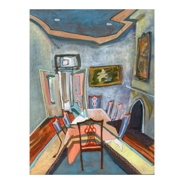 535 Lowerline St. No. 101 /// House Portrait Watercolor and Acrylic Painting on Panel by Erika Stearly For Sale