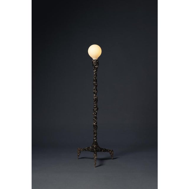 Metal Sweet Thing Tall Lamp in Patinated Cast Bronze by William Guillon For Sale - Image 7 of 18
