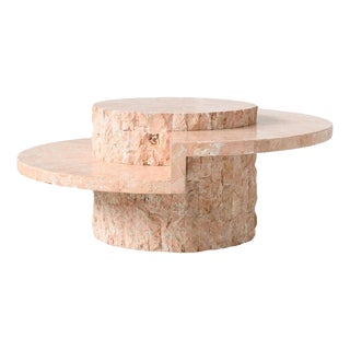 Round Sculptural Mactan Stone Coffee Table, Belgium, 1970s For Sale