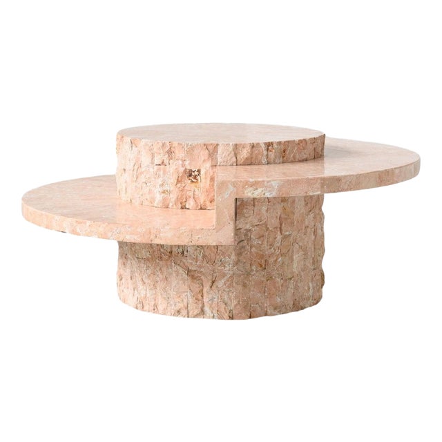 Round Sculptural Mactan Stone Coffee Table, Belgium, 1970s For Sale