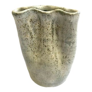 Mid Century Modern Studio Pottery Vase Organic Signed Vintage For Sale
