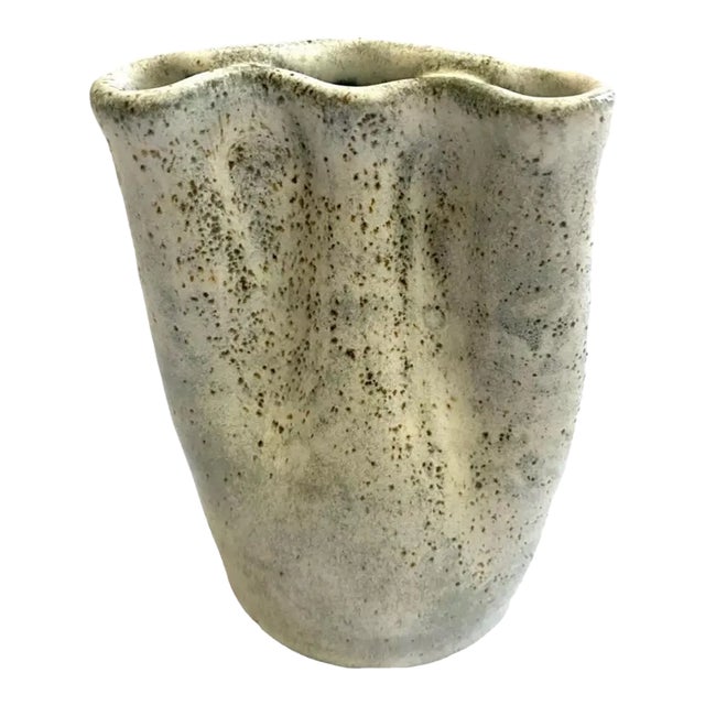 Mid Century Modern Studio Pottery Vase Organic Signed Vintage For Sale