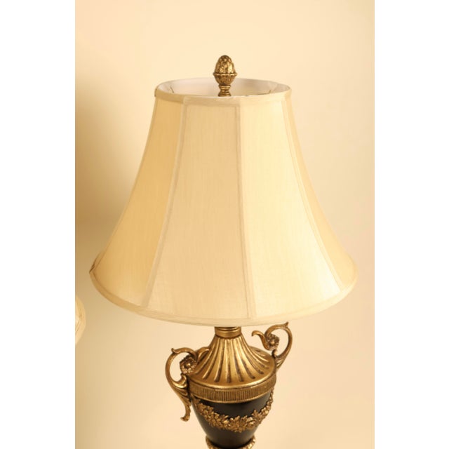 Mid 20th Century Mid 20th Century Neoclassical Empire Style Urn Table Lamps - Pair For Sale - Image 5 of 12