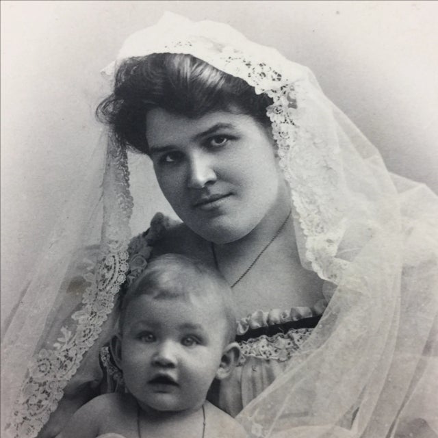 Victorian 19th Century Portrait of a Mother and Baby Photograph For Sale - Image 3 of 5