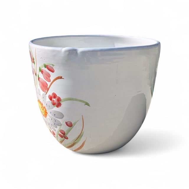 Vintage Ceramic Botanical Flower Planter Made in Italy For Sale - Image 4 of 14