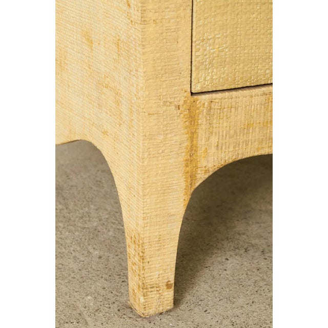 Karl Springer Style Raffia Grasscloth Clad Commode Chest For Sale - Image 10 of 13