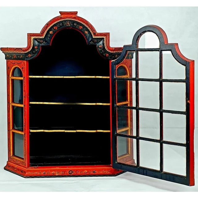 Dutch Folk Art Hindeloopen Wall Vitrine For Sale - Image 3 of 4
