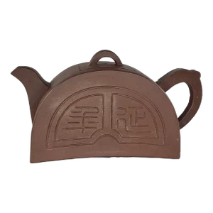 Antique Chinese Demi-Lune Yixing Pottery Teapot, Zisha