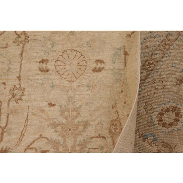 Tan Floral Beige/Tan Wool Rug - 9'0'' X 12'1'' For Sale - Image 8 of 10