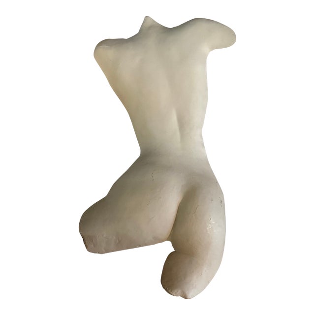 Mid 20th Century Classical Greek/Roman Female Backside Torso Half-Shell Relief Sculpture For Sale