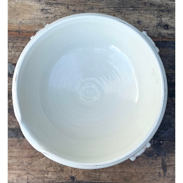 Vintage Glazed Ceramic Large Bowl For Sale In West Palm - Image 6 of 12