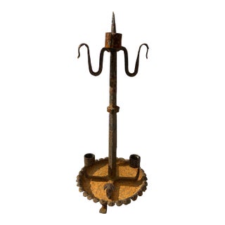 1970s Brutalist Handmade Candle Holder For Sale