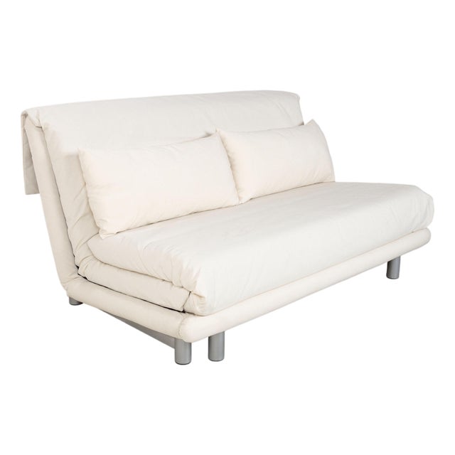 Multy Fabric Three-Seater White Cream Sofa Bed by Ligne Roset For Sale