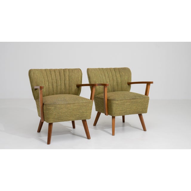 Pair of Mid-Century Modern Upholstered Armchairs, Antique, Denmark, 20th Century For Sale - Image 9 of 13