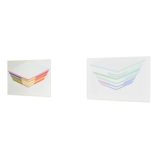 Abstract Artworks in Acrylic Glass, 1970s, Set of 2 For Sale