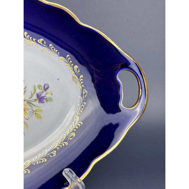 This is a lovely 1950s limoges paté france porcelain tray. wonderful hand painted gold gilt two handled limoges plate. It...