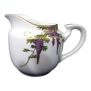 1950s Koshida Wisteria Garland Hand Painted Creamer Cream Jug, Japan For Sale