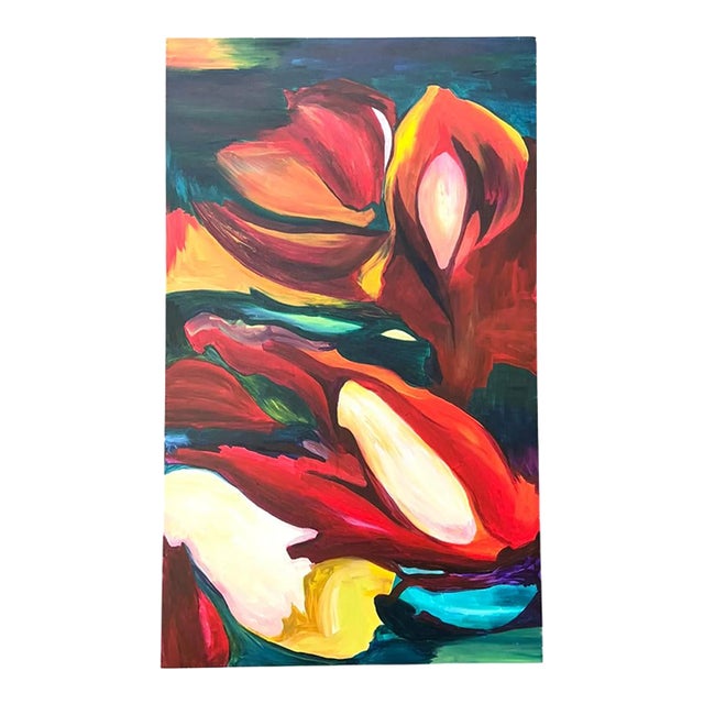 Vintage Abstract Expressionist Oil Painting on Canvas For Sale