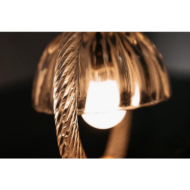 Abat-Jour Lights in Murano Glass and Brass from Barovier & Toso, 1950s, Set of 2 For Sale - Image 3 of 18