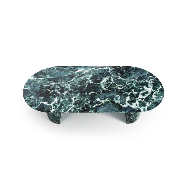 Not Yet Made - Made To Order Refleko Oblong Dining Table in Verde Alpi Marble by Stone Valley For Sale - Image 5 of 6