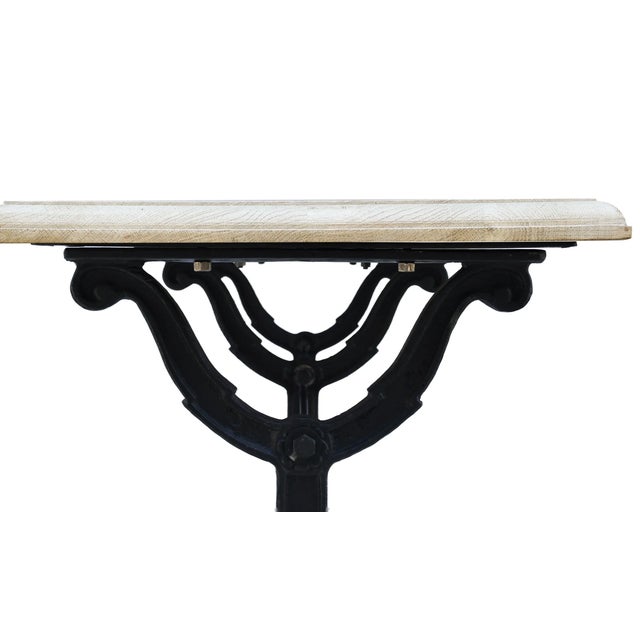 Metal Matthew Izzo Home Avignon Long Lightly Distressed White Oak and Cast Iron Table For Sale - Image 7 of 7