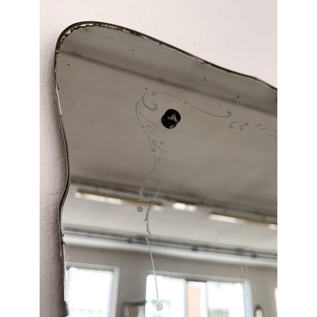 Silver Vintage Italian Wall Mirror with Decorations, 1950s For Sale - Image 8 of 17