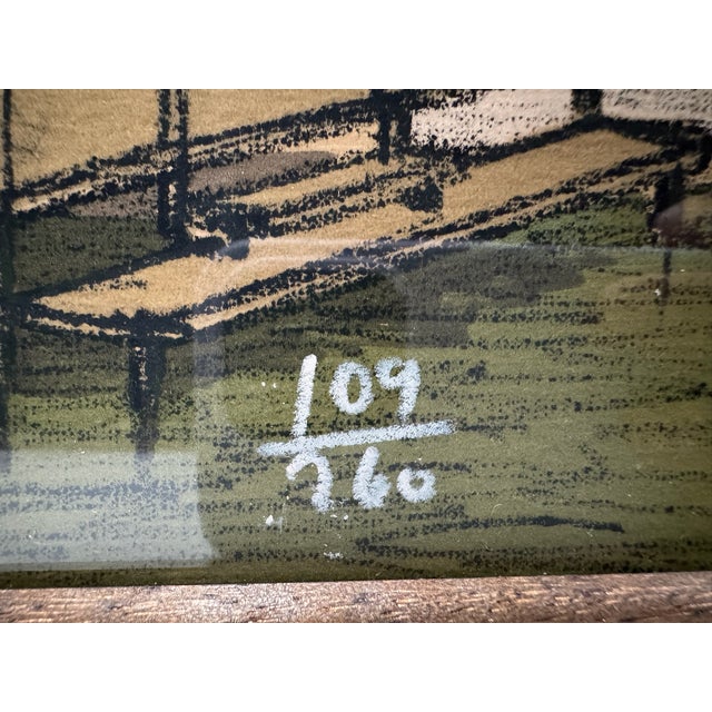 Mid 20th Century Mid 20th Century Denis Paul Noyer Signed Limited Edition European Canal Cityscape Print 109/260 For Sale - Image 5 of 8