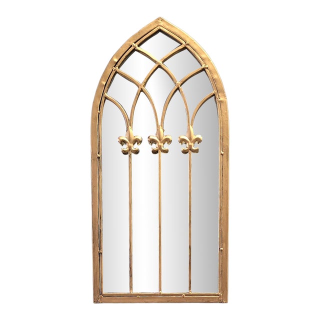 Vintage Cathedral Style Wall Mirror For Sale