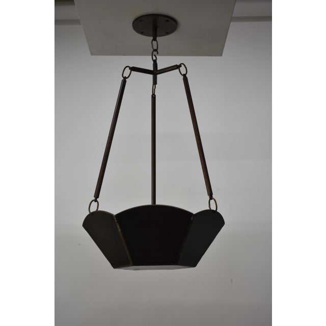 Industrial Contemporary Hanging Planter With Round Canopy For Sale - Image 3 of 8