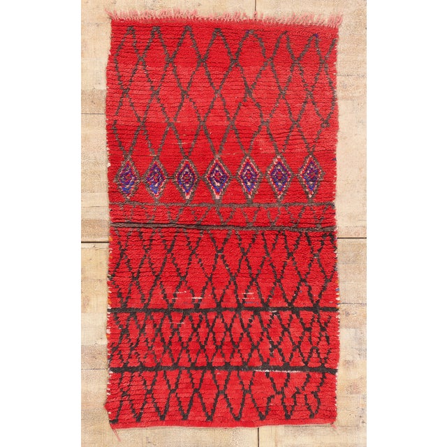Vintage Boujad Boucherouite Moroccan Rug, 03'02 X 05'06 For Sale - Image 10 of 10