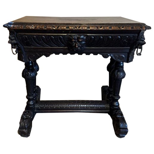 Antique Victorian Carved Oak Freestanding Centre Table, 1860 For Sale