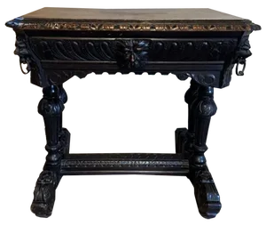 Antique Victorian Carved Oak Freestanding Centre Table, 1860