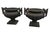 Industrial Pair of Vintage Neo-Classical Cast Iron Style Garden Urns – Matte Black For Sale - Image 3 of 12